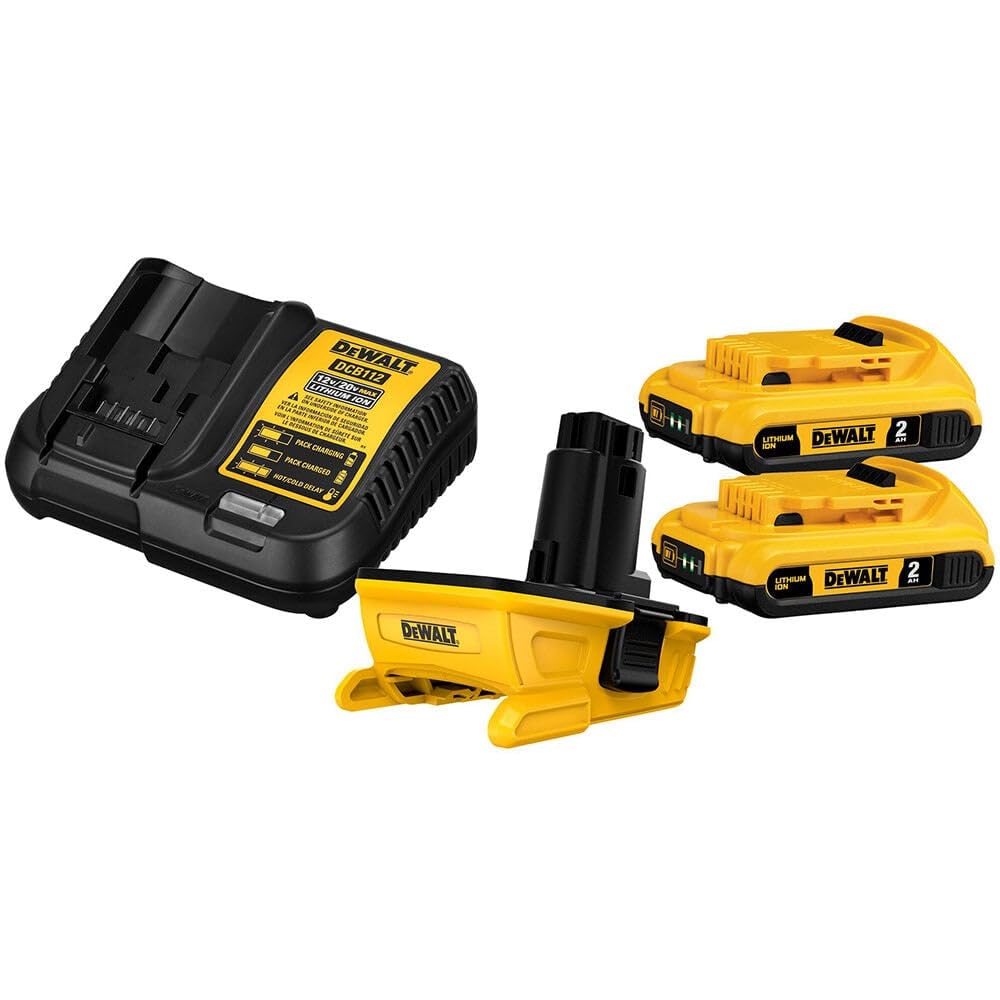 DEWALT20V MAX Battery Adapter Kit, 18V to 20V, 2 Batteries and Charger Included (DCA2203C)