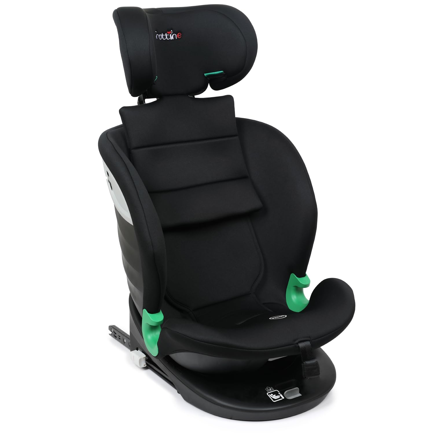 Bradford siège auto pivotant R129 i-size 40-150 cm, Groupe 0+/1/2/3, naissance-36 kg, Isofix, RWF ou FWF, très longue durée d'utilisation : un seul siège de la naissance à 12 ans - Shadow