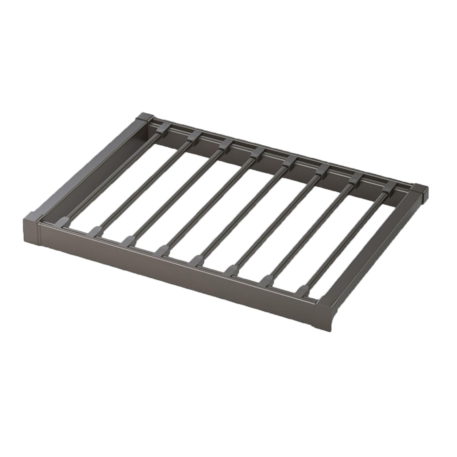 OLSKFUH Pull-Out Trouser Rack Removable Pull-Out Rack Wardrobe Storage Expandable Space Saving Drawer-Style Hanger Rod Rolling Trolley,Invisible Drying Rack For Pants, Pullout L,DarkGray-650-710mm