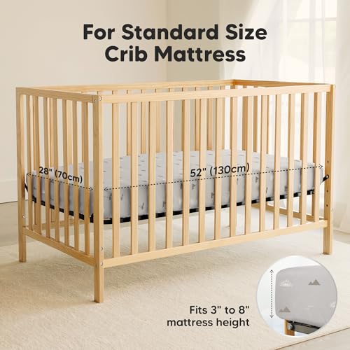 Image of 2-Pack Waterproof Crib Sheets for Boys, Girls, 52x28 Fitted (Savannah) | Organic Cotton Baby Crib Sheets, Toddler Mattress Protector Cover, Washable, Soft & Durable Baby Bedding Essentials