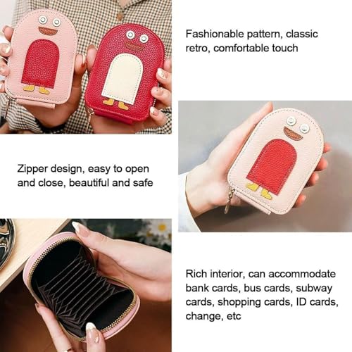 Cute Penguins PU Credit Card Coin Wallet, Penguin Credit Card Wallet, Penguin Credit Card Holder, Creative Cartoon Penguin Accordion Card Wallet, Portable PU Leather Penguin Wallet (2PCS-C)4