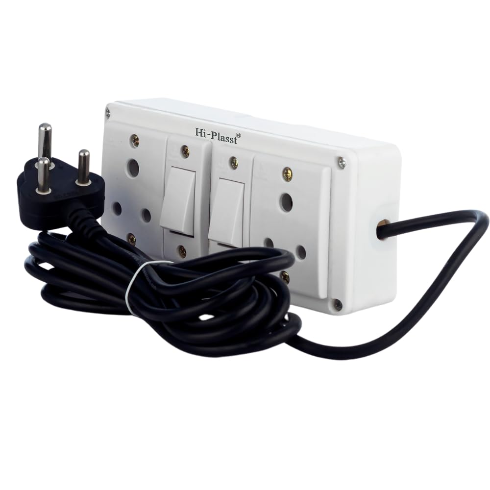 Hi-Plasst 3pin Electrical Extension Board for Home Wall (2+2) with Long Cable 4 Yard Cord and 6 amps Plug Top, Anchor Assembled Electrical Switch Box Bijli Board, 6A-230V (B08MW8C46X) Amazon Price History, Amazon Price Tracker