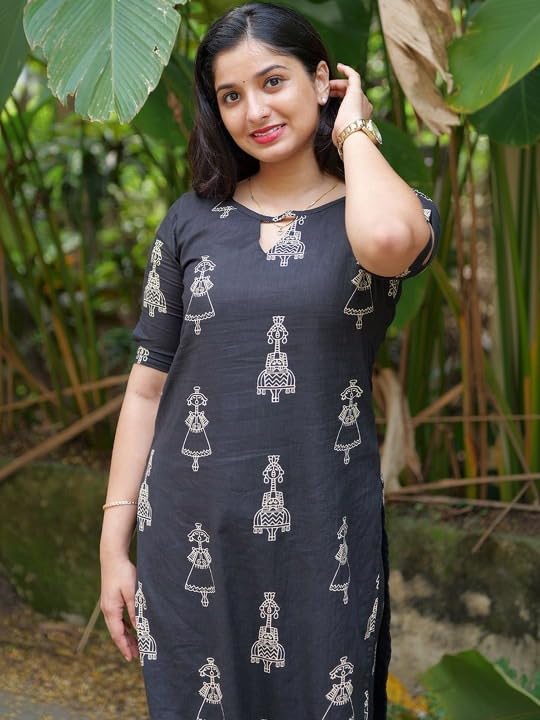 Image of MS VHCK ENTERPRISE Woman Women's Rayon Straight Fit Straight Kurta Kurtis