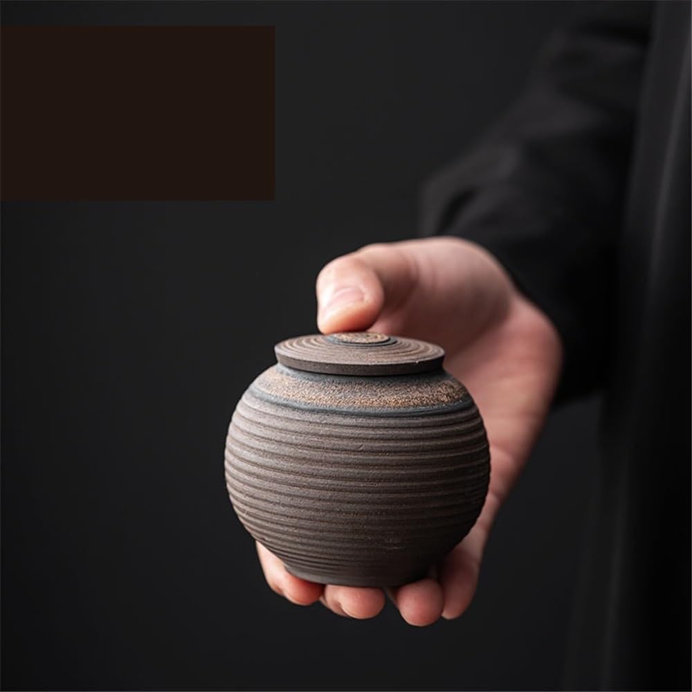 Ceramiczne pojemniki do herbaty Stary ceramiczny pojemnik na herbatę z pokrywką, domowy słoik do przechowywania żywności, kawy, cukru, herbaty, przypraw