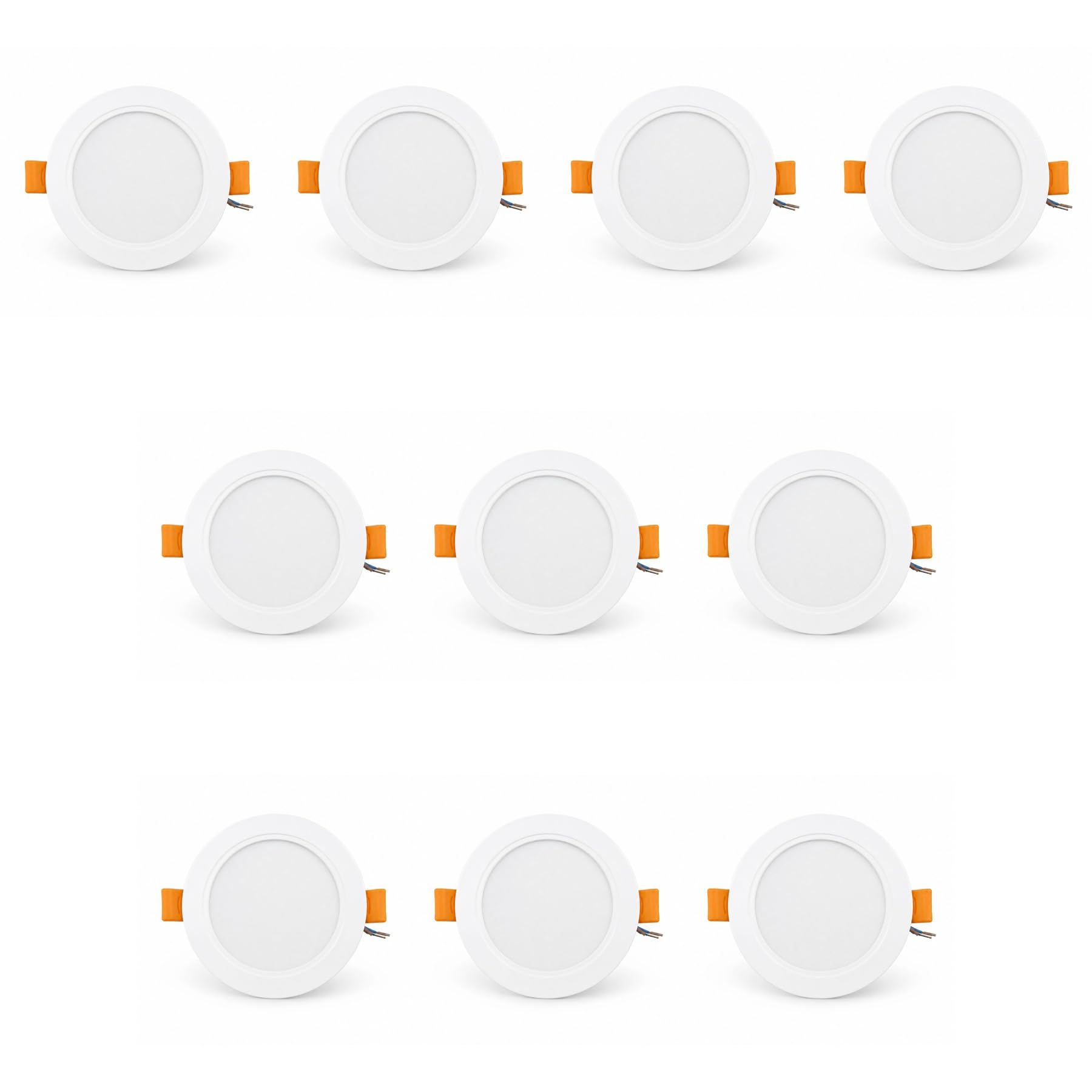 A2ZWORLD 10 Pezzi Faretto Led da Incasso CCT 5W 450lm, D95X25mm, Foro 70mm, 3 Colori 3000K 4200K 6500K Angolo 120° IP20