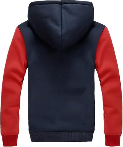 Miniatura 2 de JiangWu - Sudaderas con capucha para hombre, invierno, forro polar pesado, Sherpa con forro, cremallera, chaquetas de sudadera