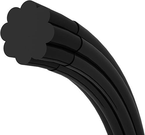 Miniatura 8 de OEHMS Black Pearl Rough  Carrete de 656.2 ft (660 pies)  Cuerda de raqueta de tenis Co-Poly ranurada