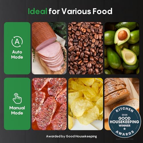 Image of FRESKO Automatic Vacuum Sealer for Food, Hands-Free Operation, Seal 50 Bags in 20 min - Ideal for Meal Prep & Bulk Food Storage, Powerful Suction, Built-in Cutter & 2 Roll Bags