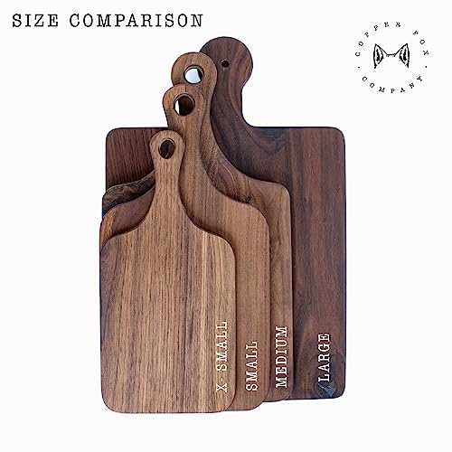 Tabla de cortar personalizada de madera nogal con mango miniatura 6