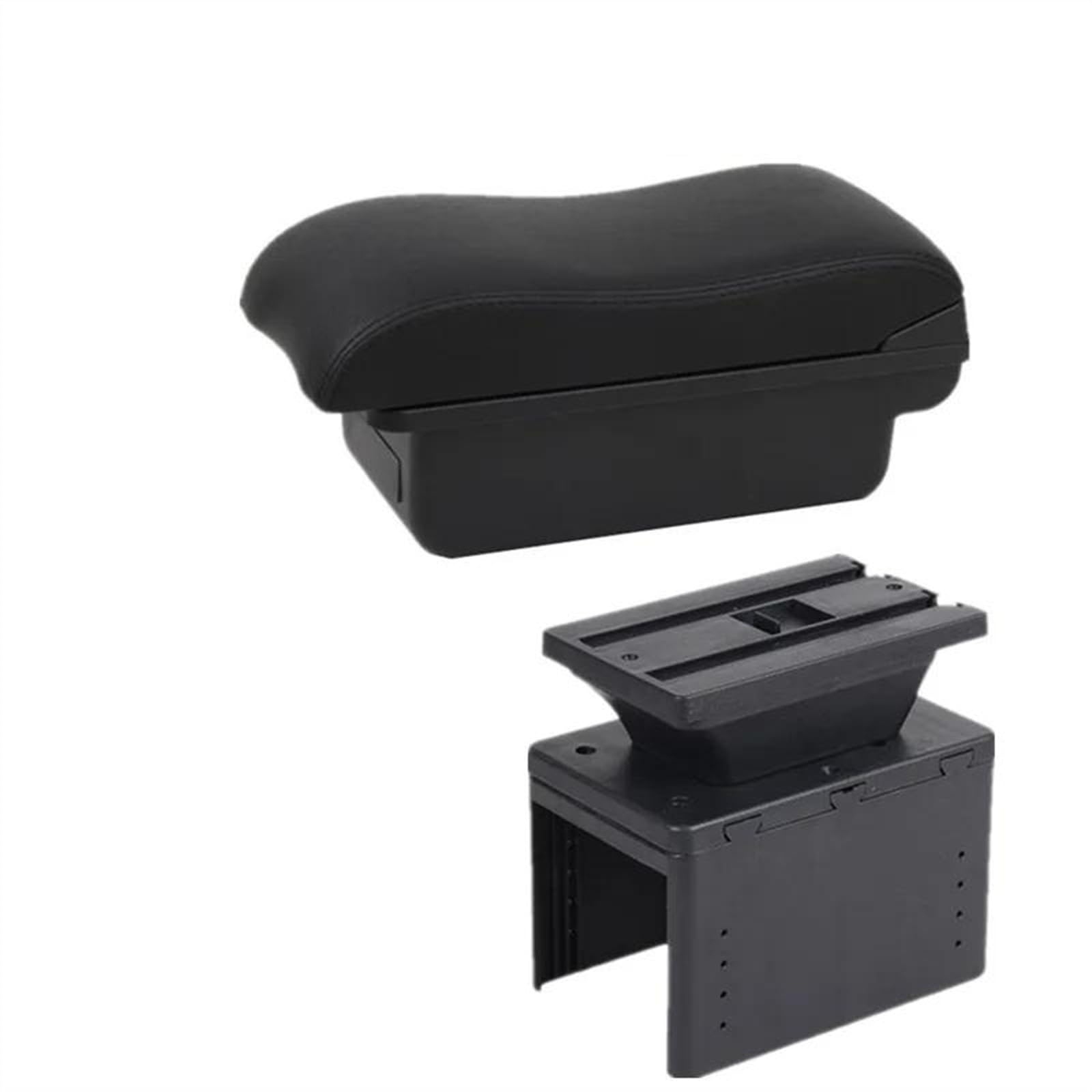 NOHEEU Armrest Box With Multifunctional Support PU Upholstered For I20 2021-2024 Car Interior Modification Accessories(A2 Black line NO USB)