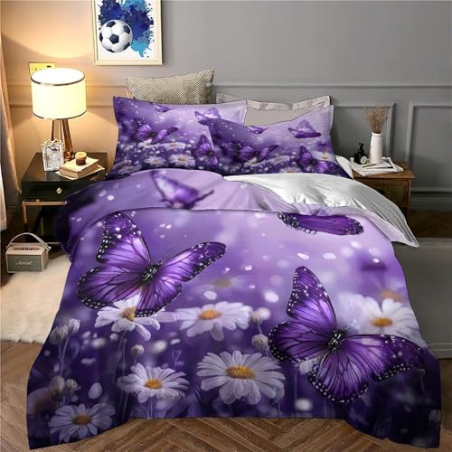 Housse de couette 135x200 violette confortable pour sommeil réparateur