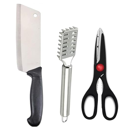 Buy Oliyo Fish Scale Scraper with Fish Cutting Knife & Multipurpose