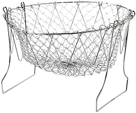 sz Strainers for Kitchen Foldable Steam Rinse Strain, Stainless Steel Folding Frying Basket Colander Sieve Mesh Strainer Kitchen Cooking Tools Accessories. Basket