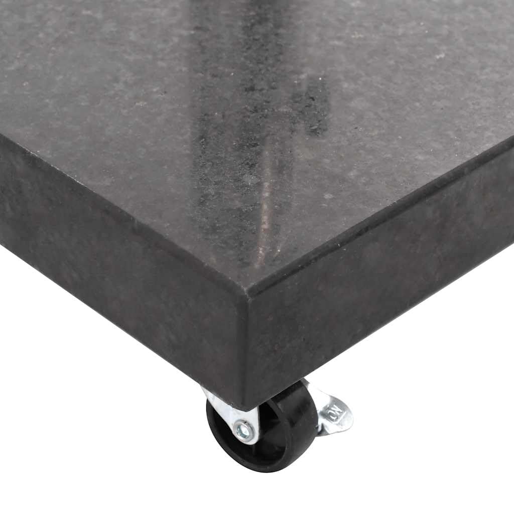 vidaXL Base de Sombrilla Cuadrada de Granito Soporte de Sombrilla para Patio Jardín Playa Cerca de Piscina Sostener Pesos de Parasol Negro 30kg