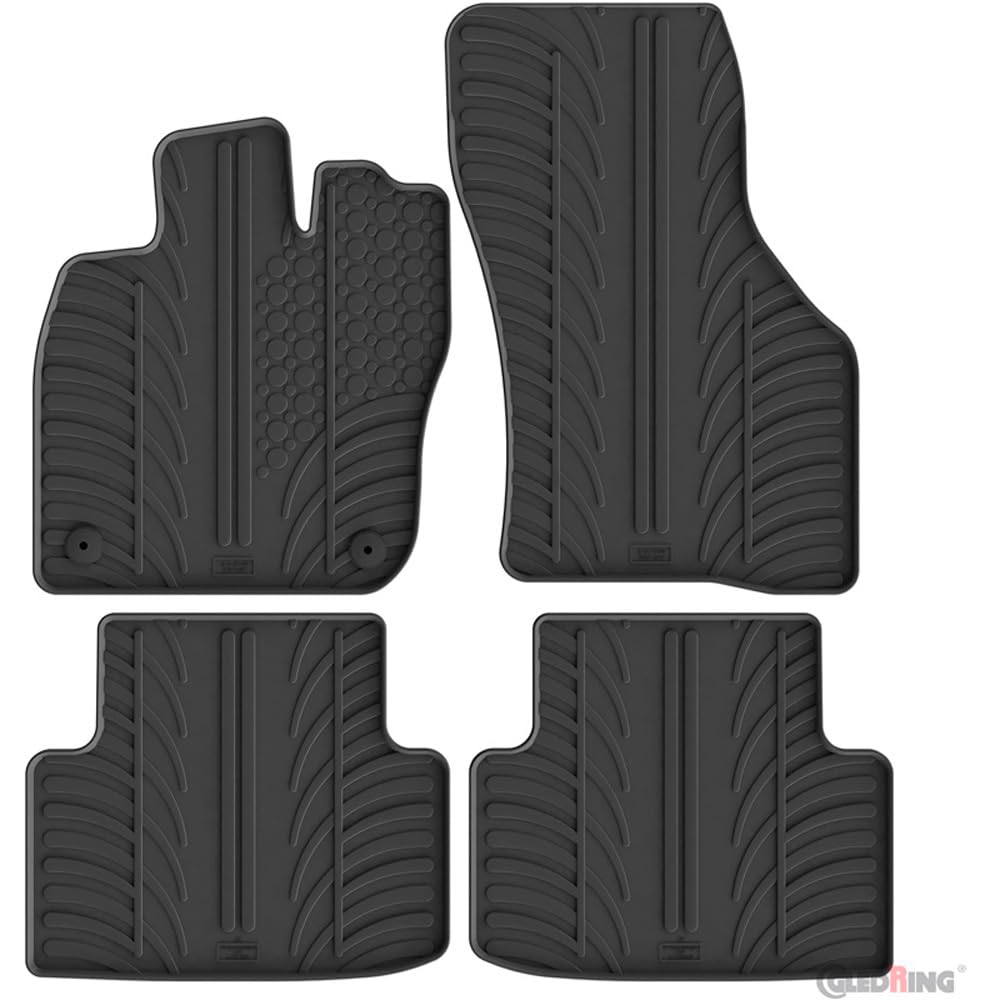 Gledring Set of Rubber Mats Compatible with Cupra Formentor FL 2024- (Petrol) (T Profile 4-Piece + Mounting Clips)