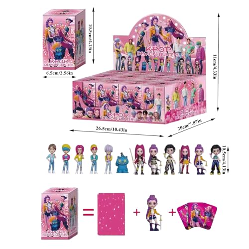 Cool Hunter 12-teiliges 3D Sammler Blind Box Set - Farbige Mystery Figuren Kollektion mit Display Ständer, Jahresgeschenk für Mädchen und Fans