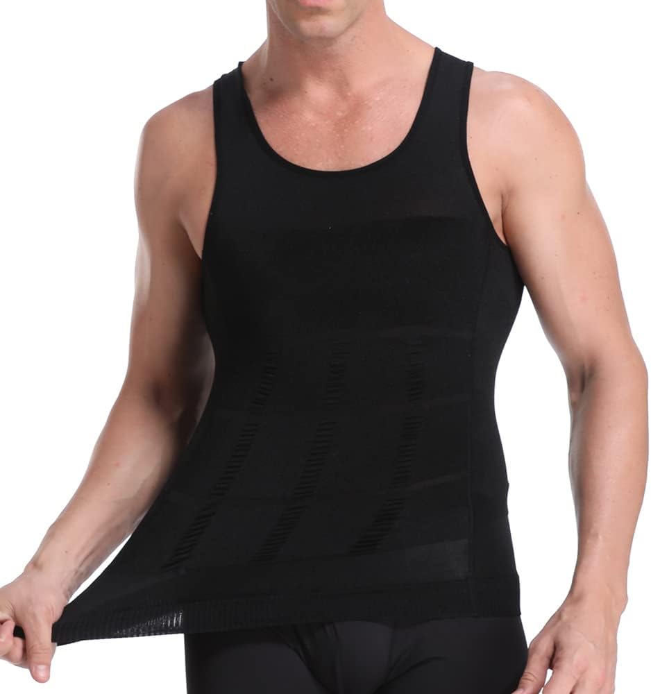 FONCBIENCompression Vest Men, Slimming Mens Vests Seamless and Comfortable Compression Tops for Men Belly Fat Burner Tummy Control Body Shaper Abdomen Undershirt