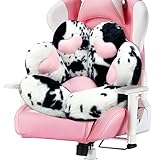 MOONBEEKI Cat Paw Cushion Chair Comfy Kawaii Plush Seat Cushions Shape Lazy Pillow for Gamer Chair 28'x 24' Cozy Floor Cute Seat Kawaii for Girl Gift, Dining Room Bedroom Decorate (Milk Cow)