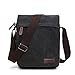 LOSMILE Borse a spalla da Uomo,Borse Messenger di tela, Borse per Tablet PC, Borsa a tracolla, Borsello,Per lavoro e scuola.(M-Nero)