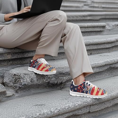 Image of GIFTPUZZ Mens Lace Up Athletic Trainers Running Sneakers Wedge Breathable Gym Lightweight Sports Tennis Shoes