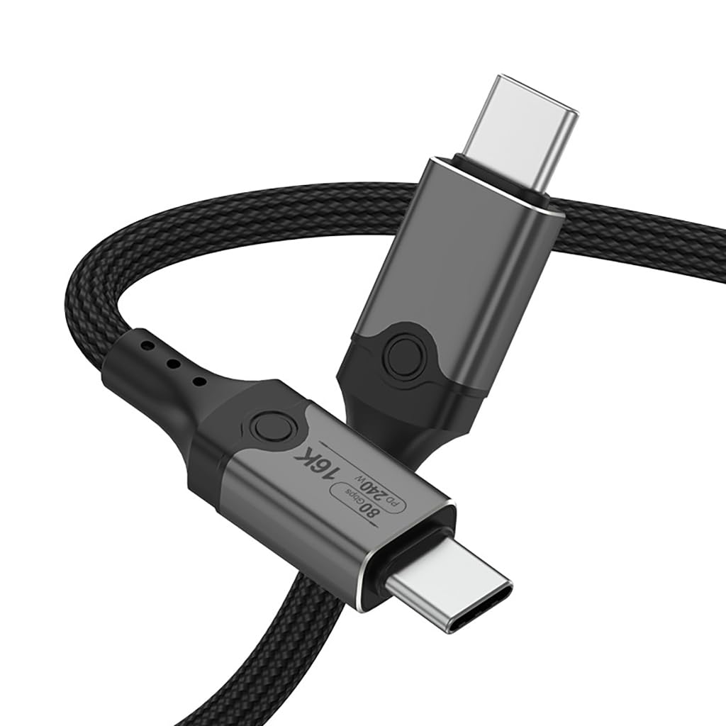 Cable USB 5 rápido, multifunción, USB C a USB C, transferencia de datos de 80 Gbps, carga rápida de 240 W, suave y duradero