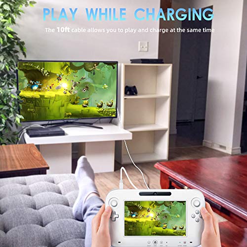 2Pack 10Ft Charger Cable For Wii U Gamepad, Ac Power Adapter Charger Cord For Nintendo Wii U Gamepad Remote Controller #TOP4