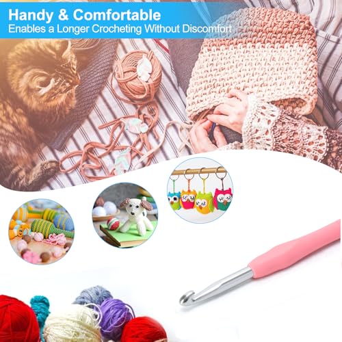 Image of Vodiye 10PCS Crochet Hooks, Professional Extra Long 8.0mm, Ergonomic Handle, Crochet Needle for Beginners and Experienced Lovers