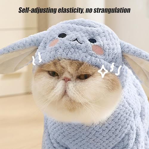 Hunde-Bademantel – Korallen-Fleece-Handtuch mit Fußschlaufe, Reißverschluss-Design, Haustierkostüme, Katzenbekleidung und Zubehör für Weihnachten, Muttertag oder Valentinstag