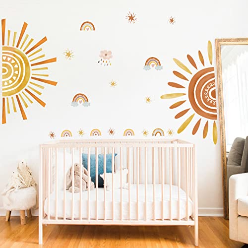 Vinilos decorativos Boho Sun con arcoíris y nubes 90cm x 30cm miniatura 3