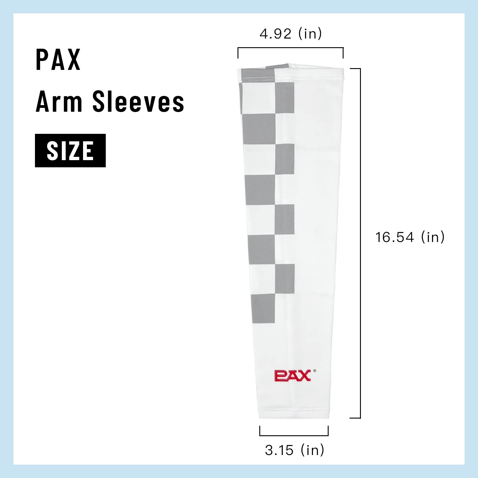 PAX Sports Bike anti-UV UPF 50+ Arm Sleeves, Sun Protection, Warm In Winter And Cool in summer, Moisture Wicking, Breathable Cycling Working, White & Gray Plaid, M