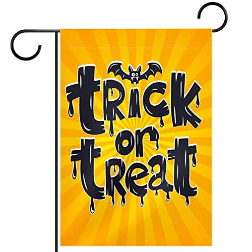 Drapeau de bienvenue jaune Halloween 30x45 double face toutes saisons