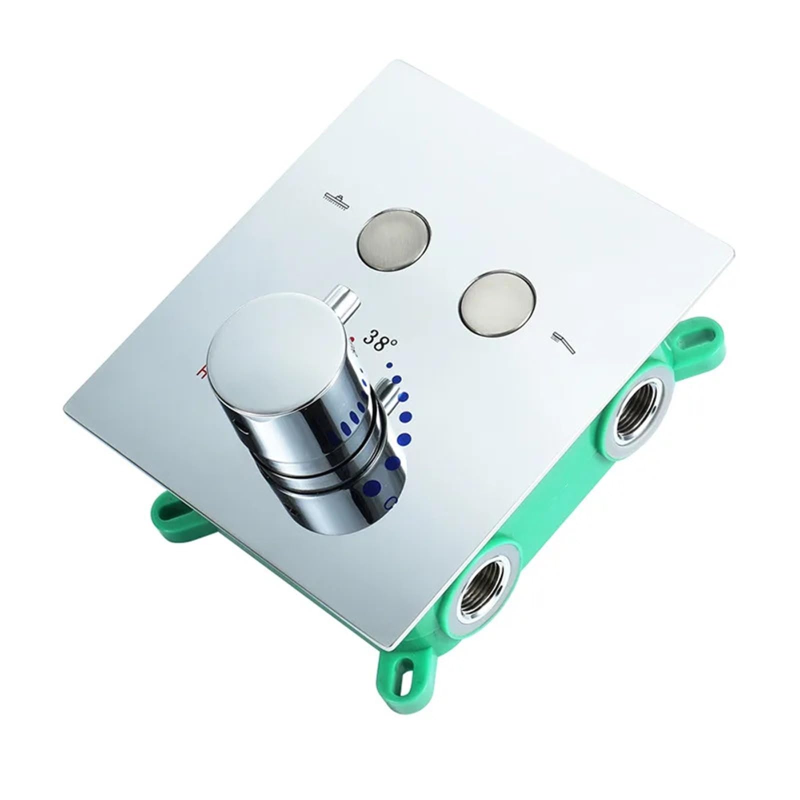 Owytmabq Black Three-Function Shower Mixing Valve Wall Embedded Thermostatic Switch Button Control(Black)