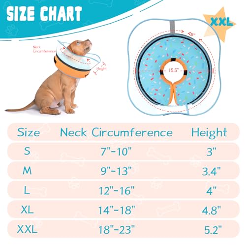 Image of Elevated Inflatable Dog Cone Collar Alternative After Surgery, Dog Donut Collar, Soft Pet Cone to Stop Licking for Small Medium Large Dogs