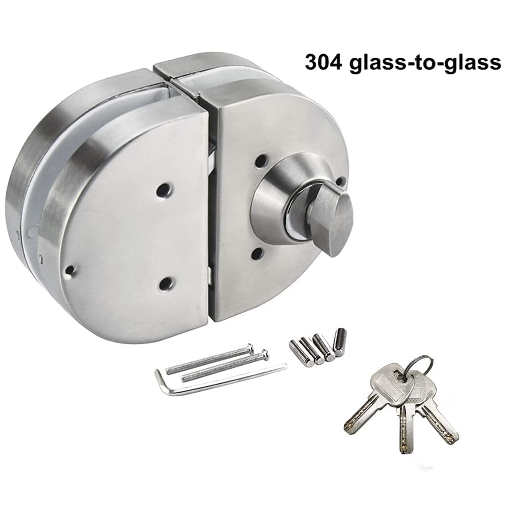 Volo Glass Door Lock | one Side Key, one Side knob, Stainless Steel (Glass Door Lock) - Silver — Amazon image 6