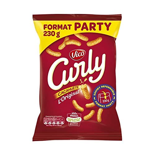Curly – Cacahuetes rizados para fiestas, 230 g, 2 unidades, mejor oferta