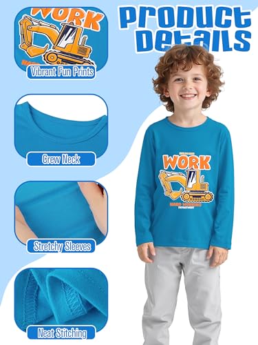 Resinta 4 Pack Toddler Boys Cotton Long Sleeve T-Shirts with Prints Baby Boys Pullover Crewneck Shirts Assorted Everyday Tops3