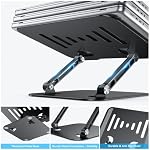 K&ZZ Adjustable Laptop Stand Riser Foldable Aluminum Laptop Stand for Desk - Image 5