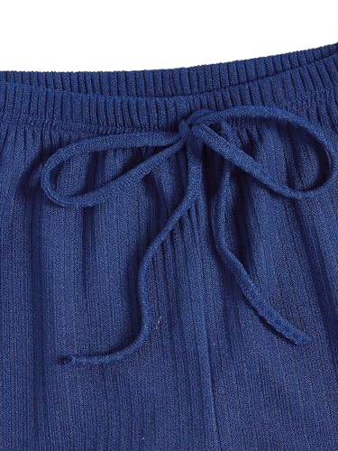 Image of SOLY HUX Women's Button Front Ribbed Knit Tank Top and Shorts Pajama Set Sleepwear Lounge Sets