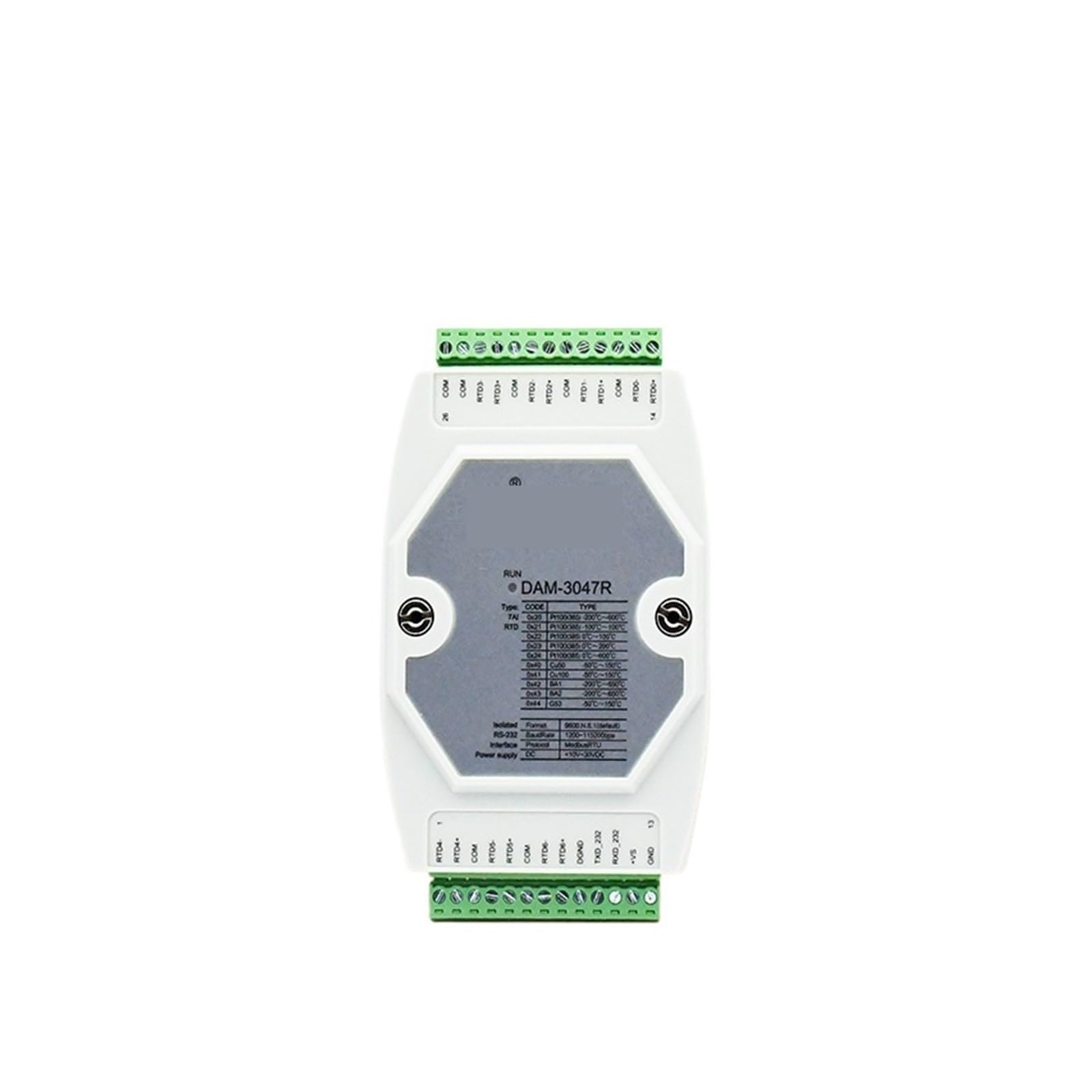 7-Channel PT100 Thermal Resistance Temperature Acquisition Module 485 232 Interface DAM3047R Collector(DAM-3047R232Communications)