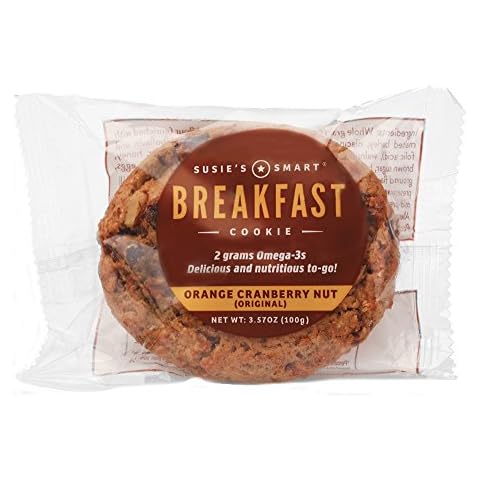 Susie's Smart Breakfast Cookie, Orange, Cranberry Nut, Healthy, Omega-3s and Protein Rich Soft Chewy Home-baked Cookie, 3.57 Ounce (Pack of 18) Cover