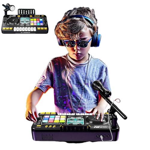 Johehe Rechargeable Kids DJ Mixer, LED Light Show &...