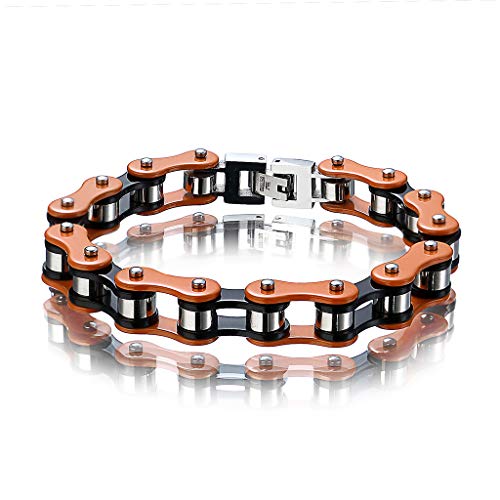 Preisvergleich Produktbild Gowing Herren Titan Edelstahl Fahrradkette Motorrad Fahrradkette Herrschende Persönlichkeit Armband