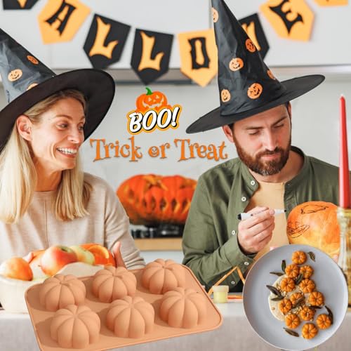 2Pcs 3D Pumpkin Cake Mould, Autumn Silicone Molds, Fall Baking Mould for Thanksgiving Halloween Christmas Candy, Baking, Cake, Chocolate - Image 5