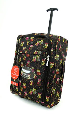LUGGAGEHUB, Trolley multicolore Black Owl Carry-on...