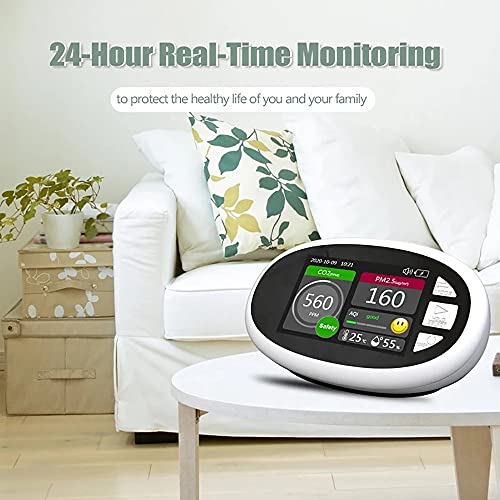 OUXUNDAI Détecteur De Dioxyde De Carbone CO2, PM2.5 Multifonctionnel, Analyseur De Qualité De L'air, Moniteur Intérieur, Testeur De Température Et D'humidité – vue 2