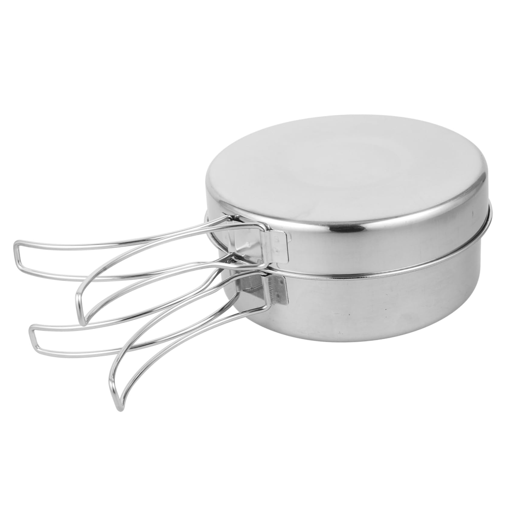 Happyyami 2-3 Person Portable Camping Cookware Kit Stainless Steel Camping Pot Pan Set Bowl Multi-Function Cooking Utensils for Hiking