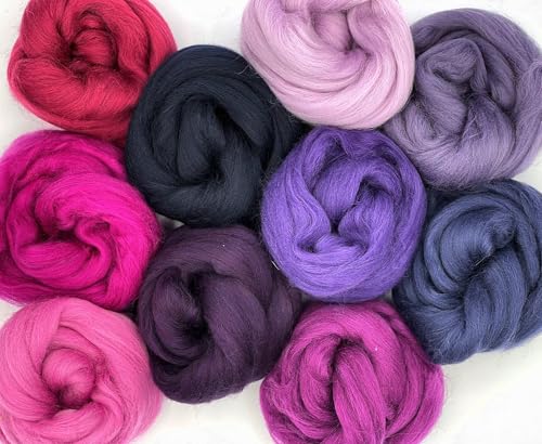 theofeel Merinowolle Kammzug Set 250g (Very Berry)