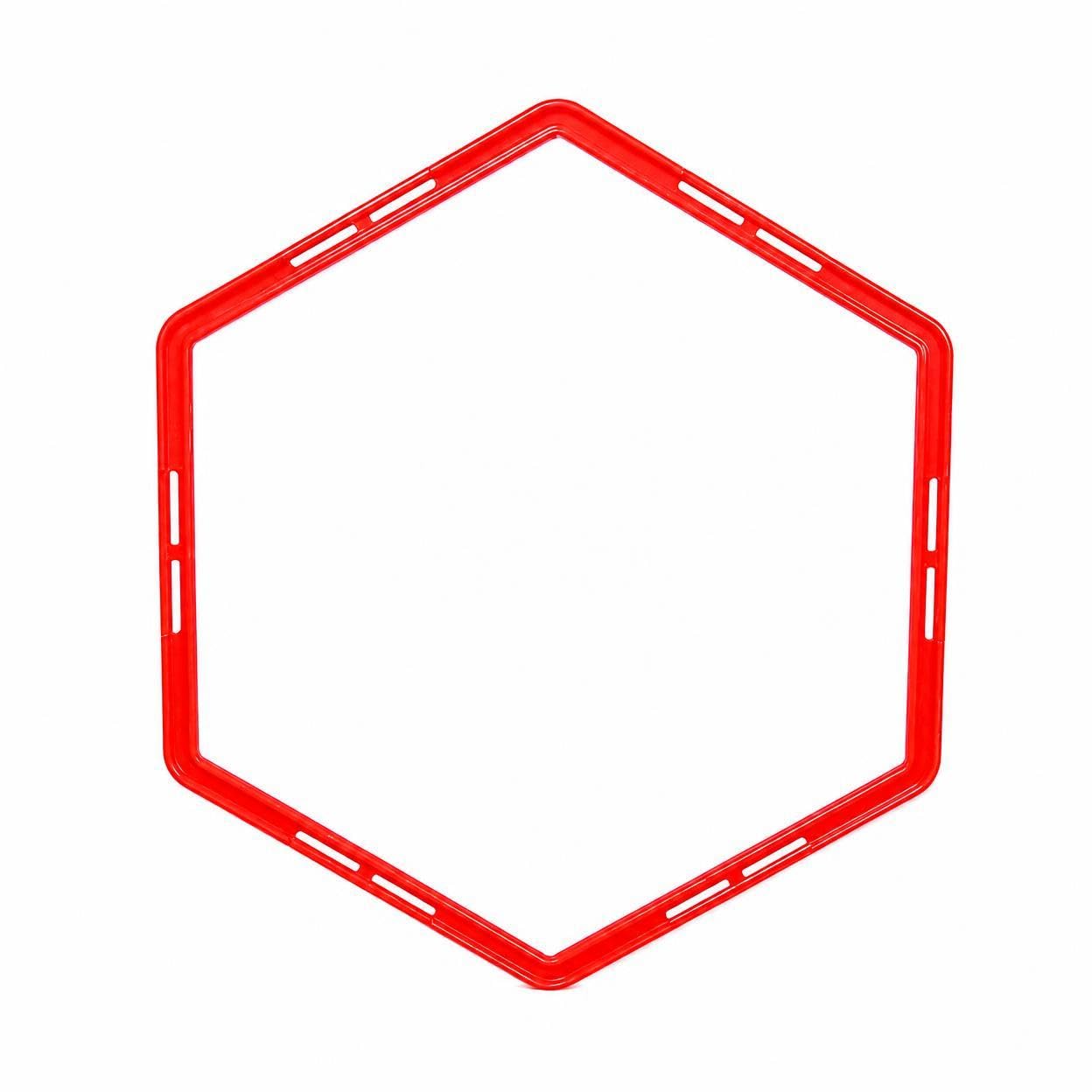 Agility Rings for Kids, Speed and Agility Training Equipment for Soccer, Basketball, Boxing Footwork Thickened 50cm Hexagonal Red with Buckle (175g)-image-5