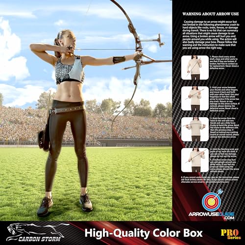 SUNYA Archery Compound Bow Arrows 12pcs Set. 30" Carbon Shaft, Spine 400 or 500 with Removable Tips (Golden White-Spine 400, Spine 400-30Inch) by SUNYA - Image 7