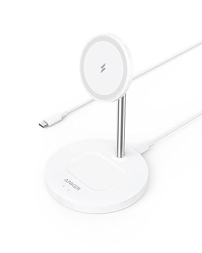 Anker Wireless Charging Stand, PowerWave 2-in-1 Magnetic Stand Lite with 5 ft USB-C Cable, Charging Stand Only for iPhone 13/13 Pro /13 Pro Max /13 Mini / 12/12 Pro and AirPods 2/Pro (No AC Adapter) - White